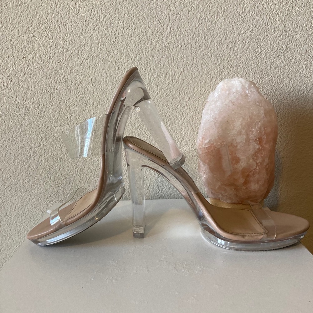 Nude ClearBlock Heels